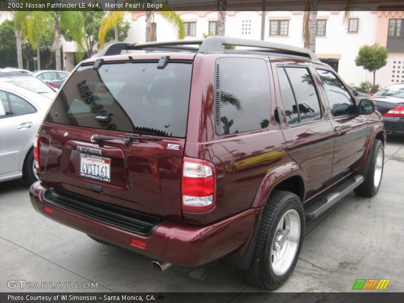 Merlot Pearl / Beige 2002 Nissan Pathfinder LE 4x4