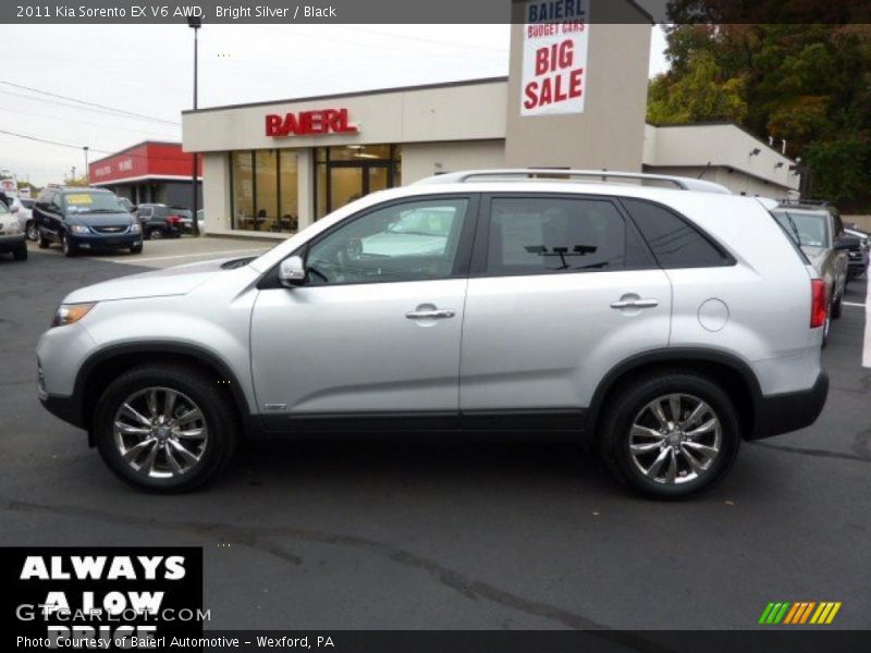 Bright Silver / Black 2011 Kia Sorento EX V6 AWD