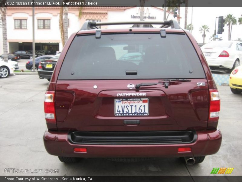 Merlot Pearl / Beige 2002 Nissan Pathfinder LE 4x4