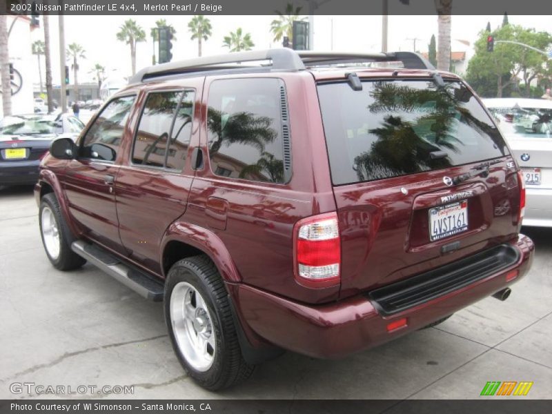 Merlot Pearl / Beige 2002 Nissan Pathfinder LE 4x4