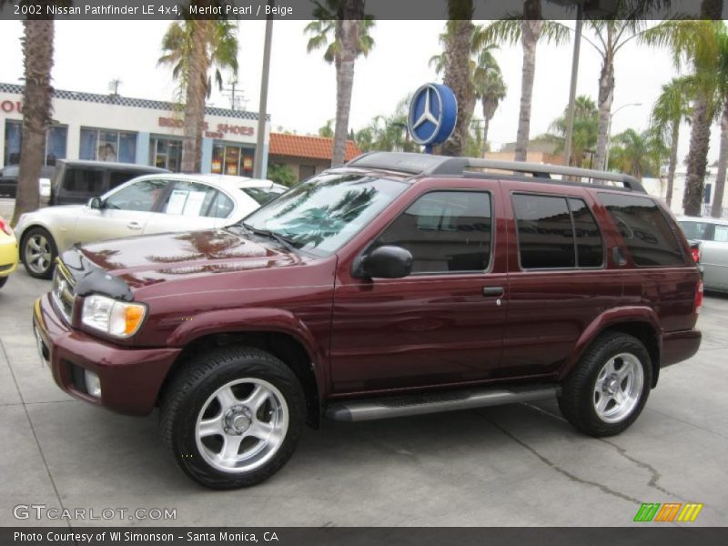 Merlot Pearl / Beige 2002 Nissan Pathfinder LE 4x4