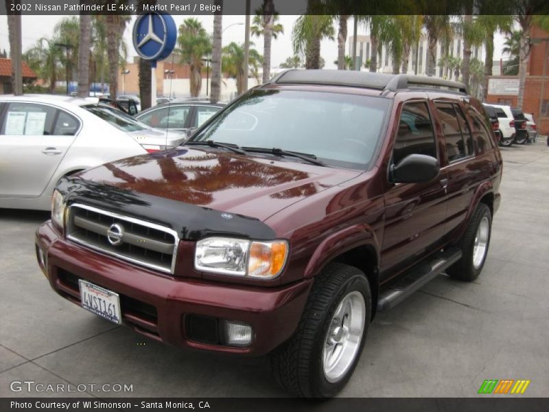 Merlot Pearl / Beige 2002 Nissan Pathfinder LE 4x4