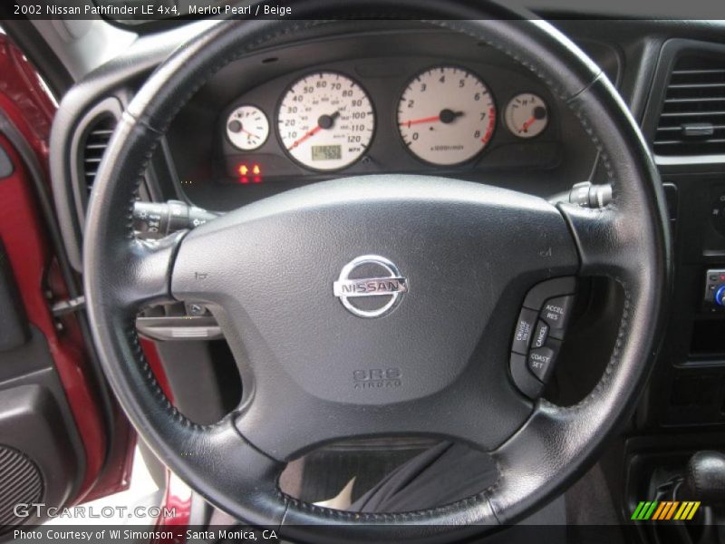 Merlot Pearl / Beige 2002 Nissan Pathfinder LE 4x4