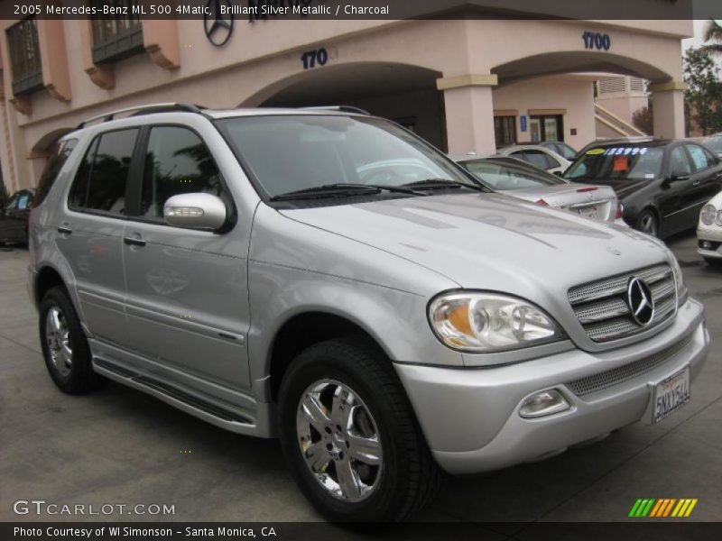 Brilliant Silver Metallic / Charcoal 2005 Mercedes-Benz ML 500 4Matic