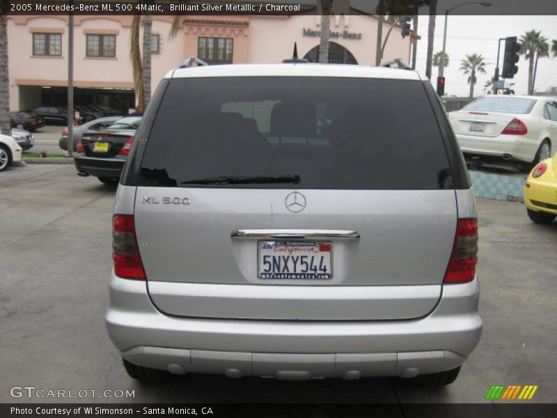 Brilliant Silver Metallic / Charcoal 2005 Mercedes-Benz ML 500 4Matic