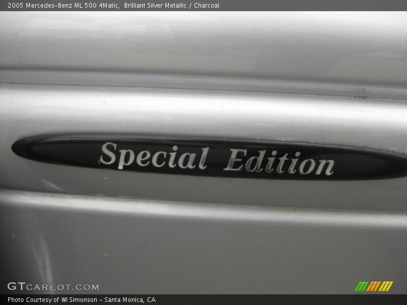 Brilliant Silver Metallic / Charcoal 2005 Mercedes-Benz ML 500 4Matic
