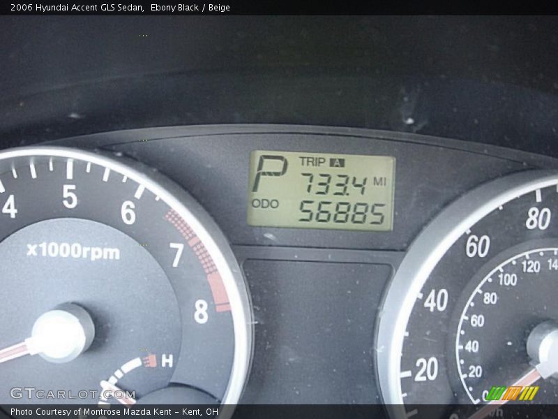 Ebony Black / Beige 2006 Hyundai Accent GLS Sedan