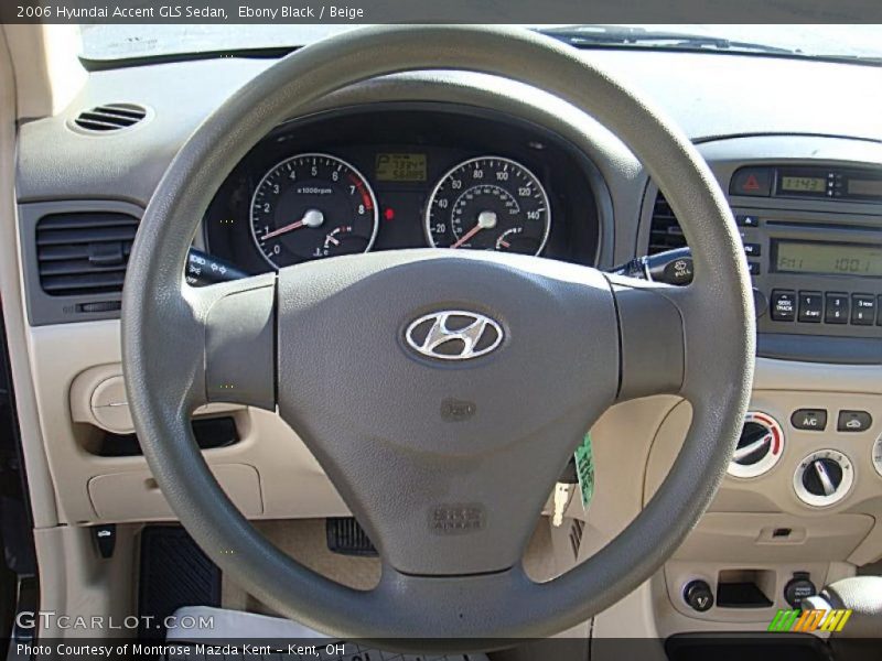 Ebony Black / Beige 2006 Hyundai Accent GLS Sedan