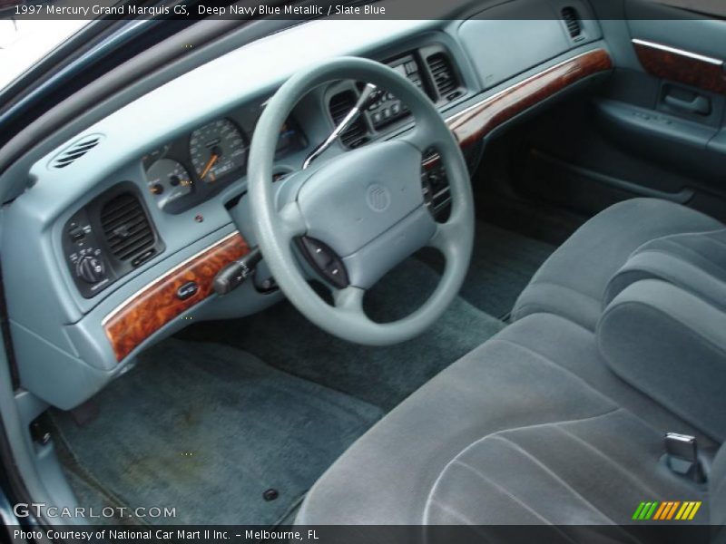 Deep Navy Blue Metallic / Slate Blue 1997 Mercury Grand Marquis GS