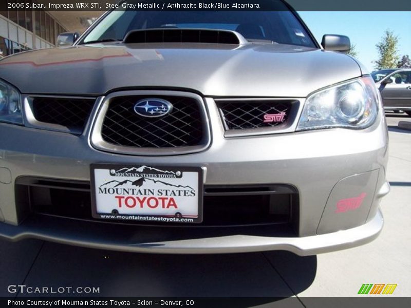 Steel Gray Metallic / Anthracite Black/Blue Alcantara 2006 Subaru Impreza WRX STi