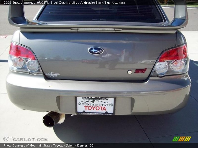 Steel Gray Metallic / Anthracite Black/Blue Alcantara 2006 Subaru Impreza WRX STi