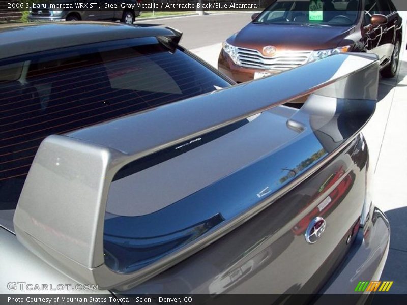 Steel Gray Metallic / Anthracite Black/Blue Alcantara 2006 Subaru Impreza WRX STi