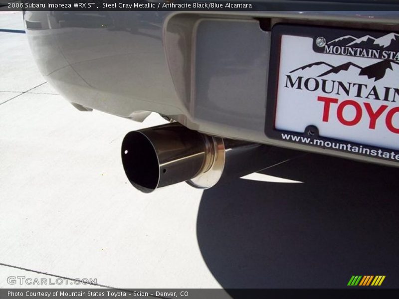 Steel Gray Metallic / Anthracite Black/Blue Alcantara 2006 Subaru Impreza WRX STi
