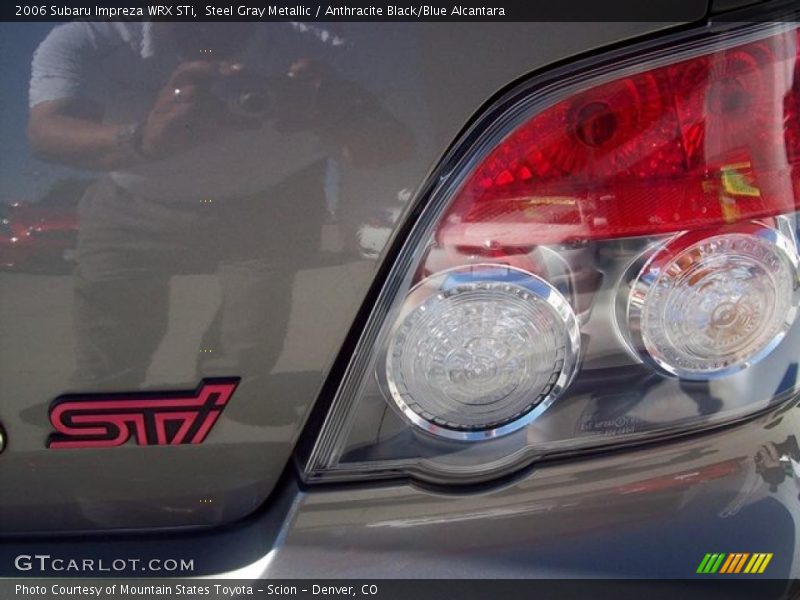 Steel Gray Metallic / Anthracite Black/Blue Alcantara 2006 Subaru Impreza WRX STi