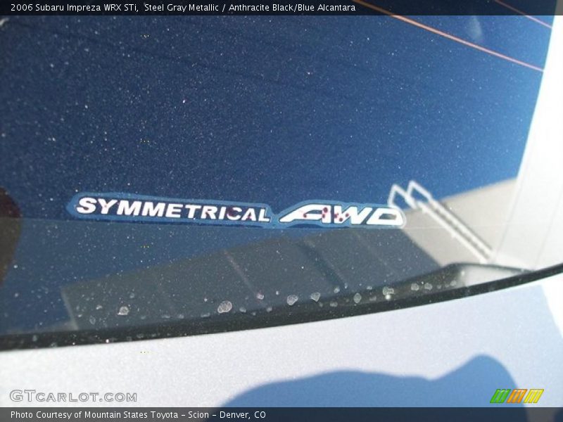Steel Gray Metallic / Anthracite Black/Blue Alcantara 2006 Subaru Impreza WRX STi