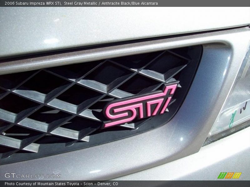 Steel Gray Metallic / Anthracite Black/Blue Alcantara 2006 Subaru Impreza WRX STi