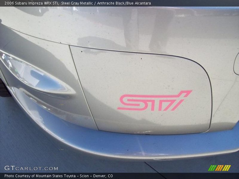 Steel Gray Metallic / Anthracite Black/Blue Alcantara 2006 Subaru Impreza WRX STi