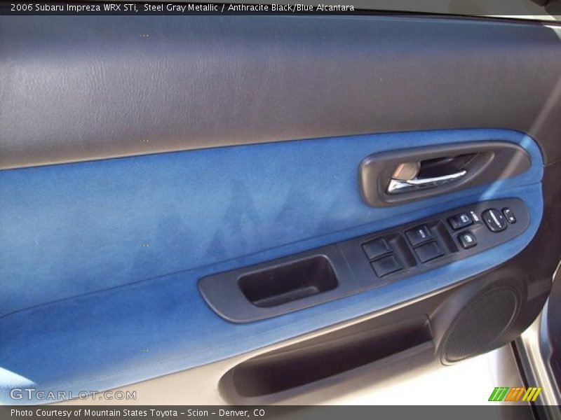 Steel Gray Metallic / Anthracite Black/Blue Alcantara 2006 Subaru Impreza WRX STi