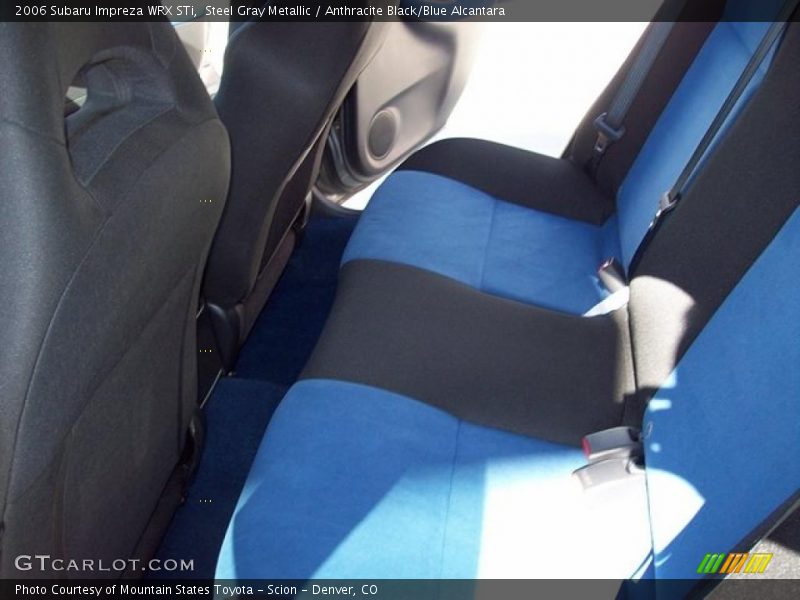 Steel Gray Metallic / Anthracite Black/Blue Alcantara 2006 Subaru Impreza WRX STi