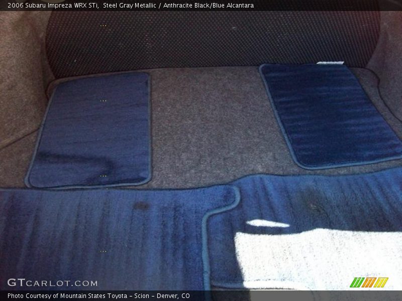 Steel Gray Metallic / Anthracite Black/Blue Alcantara 2006 Subaru Impreza WRX STi