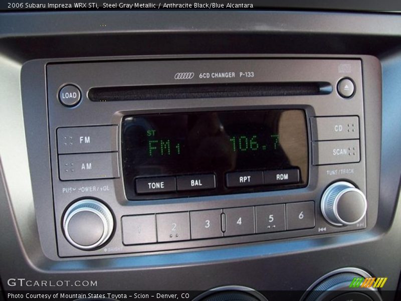 Steel Gray Metallic / Anthracite Black/Blue Alcantara 2006 Subaru Impreza WRX STi