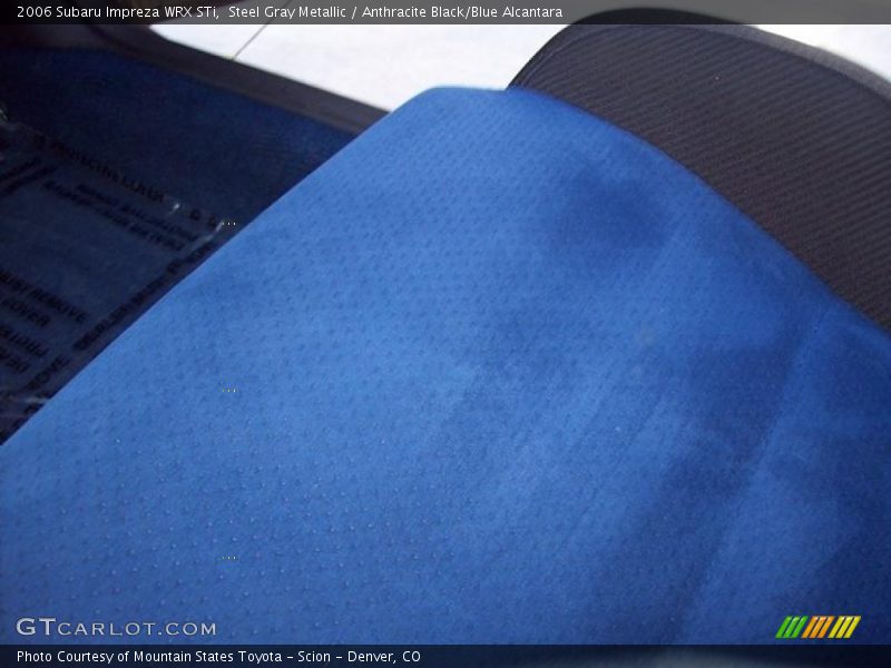 Steel Gray Metallic / Anthracite Black/Blue Alcantara 2006 Subaru Impreza WRX STi