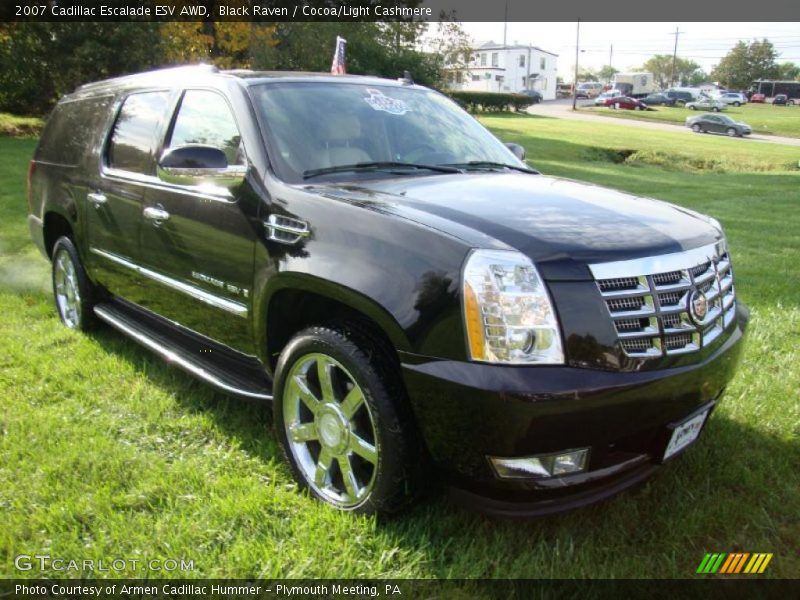 Black Raven / Cocoa/Light Cashmere 2007 Cadillac Escalade ESV AWD