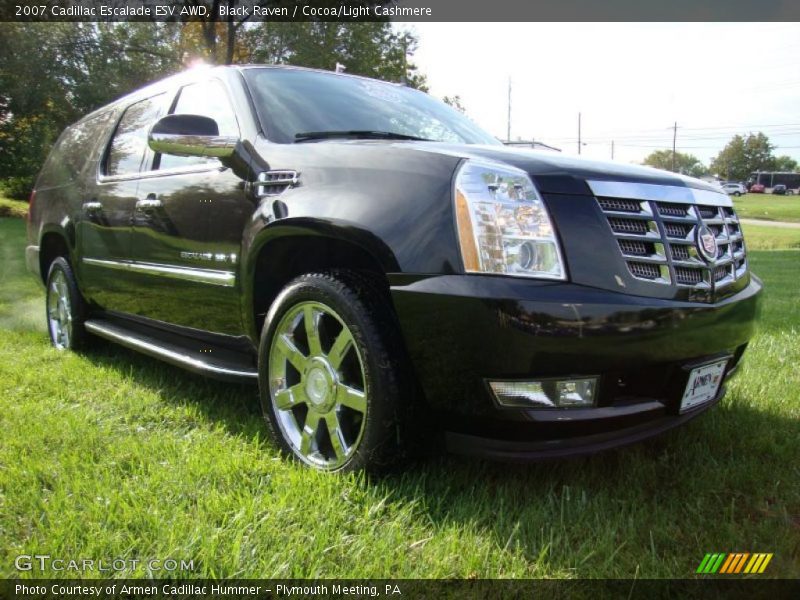 Black Raven / Cocoa/Light Cashmere 2007 Cadillac Escalade ESV AWD