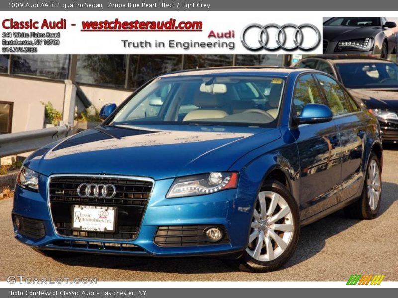 Aruba Blue Pearl Effect / Light Grey 2009 Audi A4 3.2 quattro Sedan