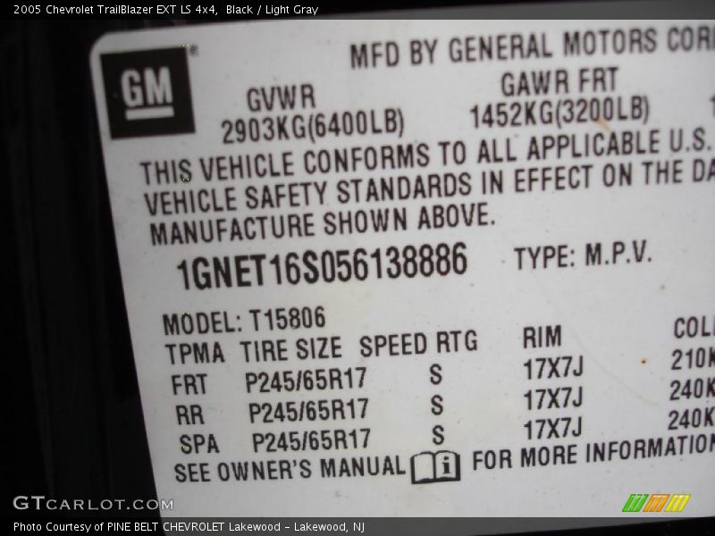Black / Light Gray 2005 Chevrolet TrailBlazer EXT LS 4x4