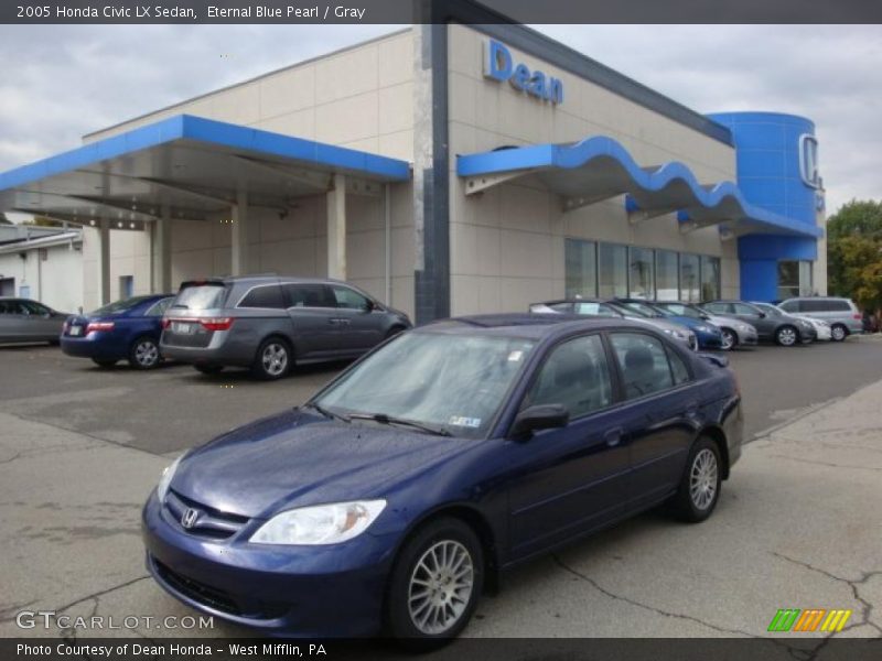 Eternal Blue Pearl / Gray 2005 Honda Civic LX Sedan