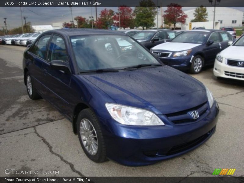 Eternal Blue Pearl / Gray 2005 Honda Civic LX Sedan