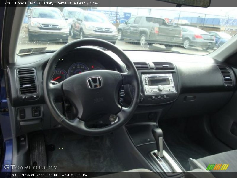 Eternal Blue Pearl / Gray 2005 Honda Civic LX Sedan