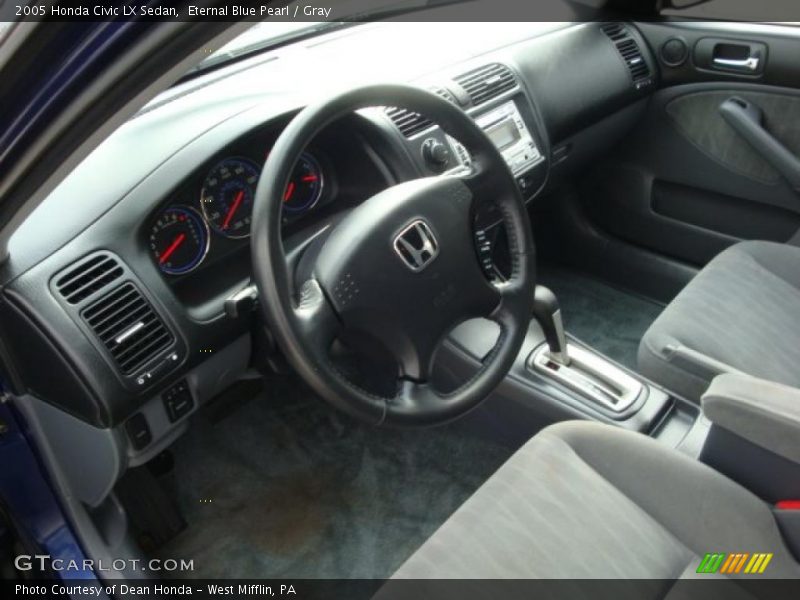 Eternal Blue Pearl / Gray 2005 Honda Civic LX Sedan