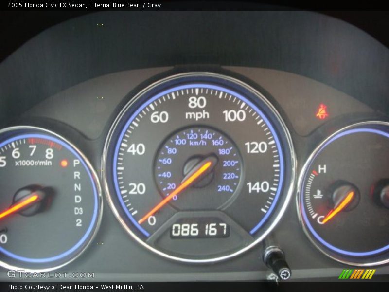 Eternal Blue Pearl / Gray 2005 Honda Civic LX Sedan