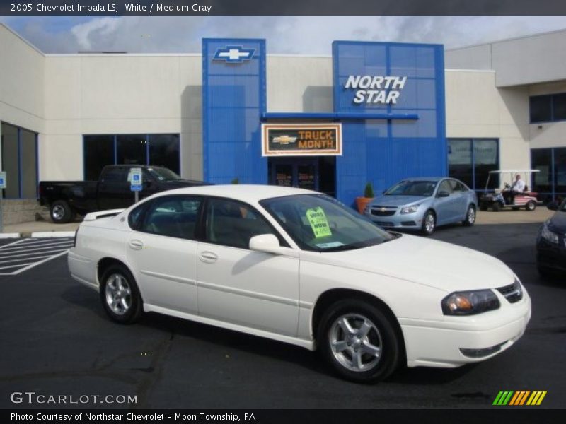 White / Medium Gray 2005 Chevrolet Impala LS