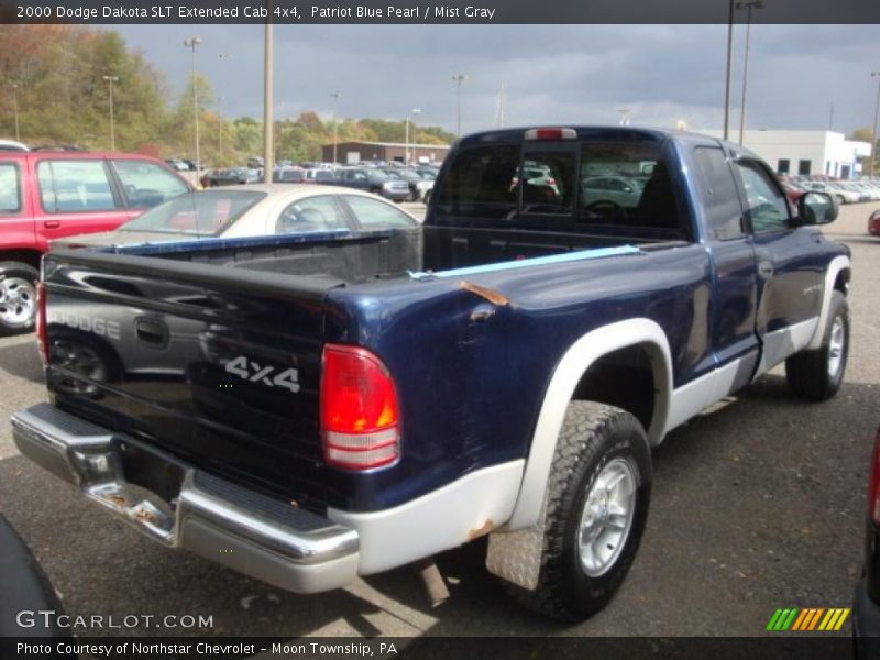 Patriot Blue Pearl / Mist Gray 2000 Dodge Dakota SLT Extended Cab 4x4