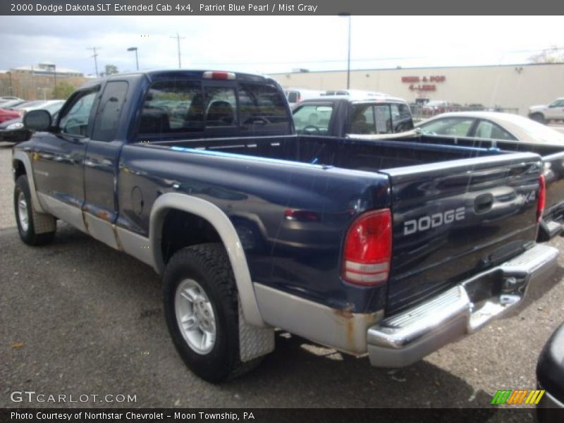 Patriot Blue Pearl / Mist Gray 2000 Dodge Dakota SLT Extended Cab 4x4