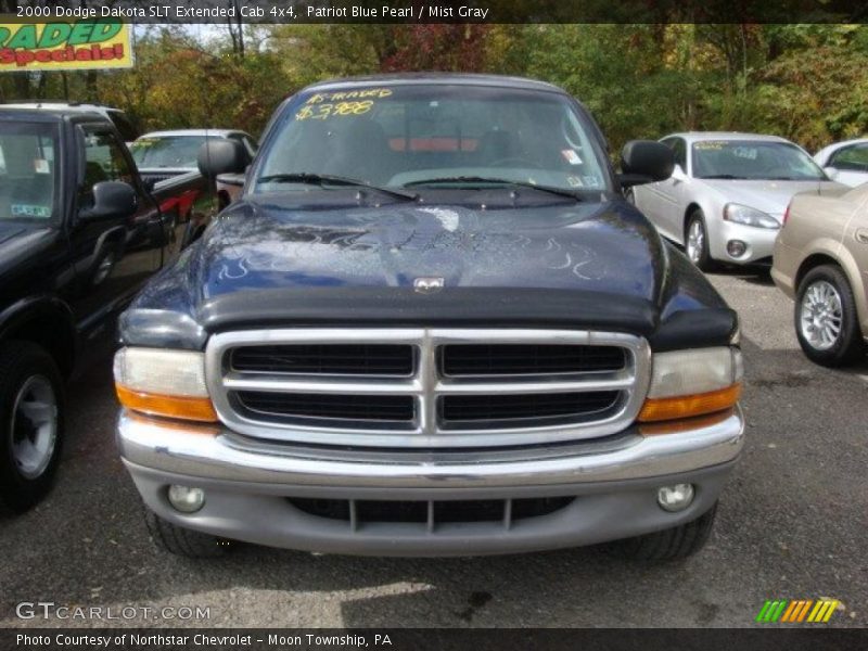 Patriot Blue Pearl / Mist Gray 2000 Dodge Dakota SLT Extended Cab 4x4