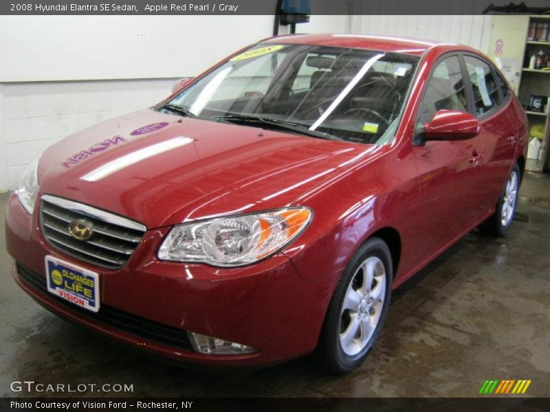 Apple Red Pearl / Gray 2008 Hyundai Elantra SE Sedan
