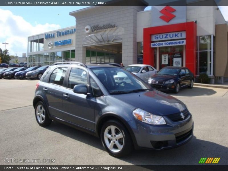 Azure Gray Metallic / Black 2009 Suzuki SX4 Crossover AWD