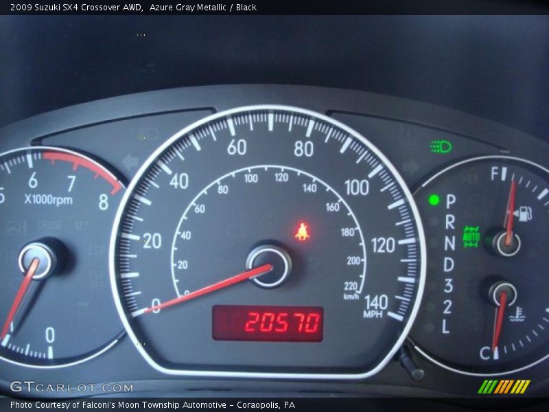 Azure Gray Metallic / Black 2009 Suzuki SX4 Crossover AWD
