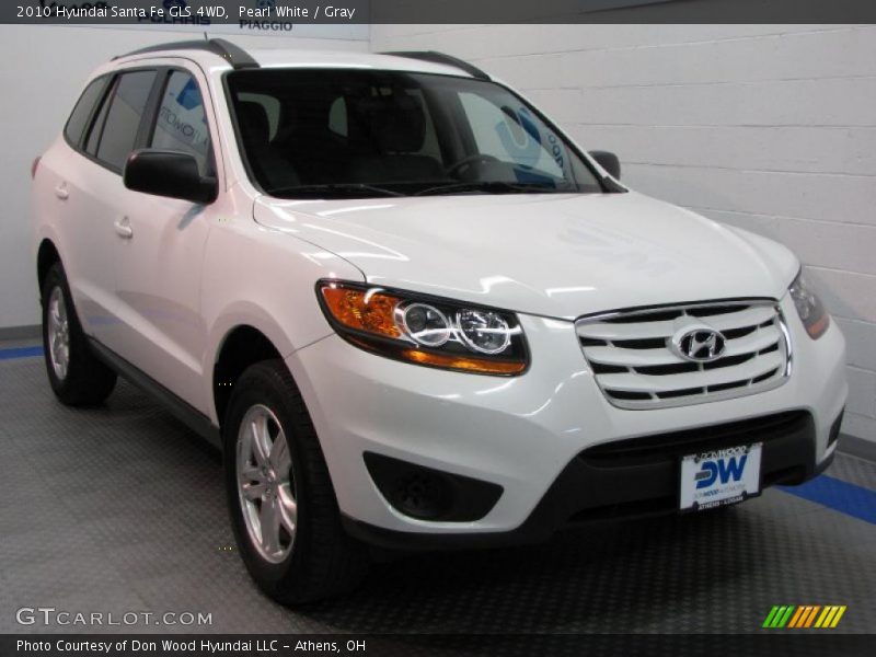 Pearl White / Gray 2010 Hyundai Santa Fe GLS 4WD