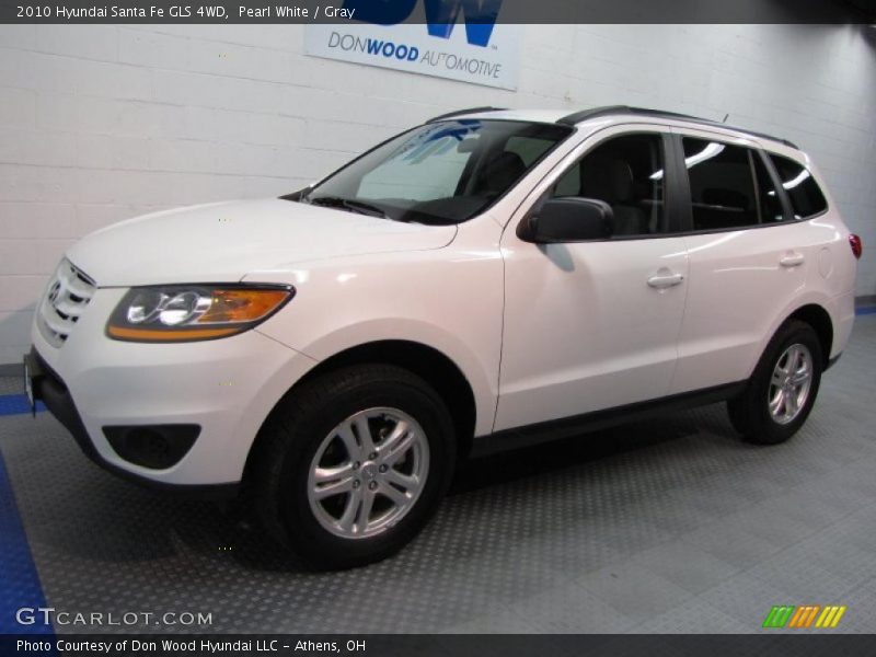 Pearl White / Gray 2010 Hyundai Santa Fe GLS 4WD