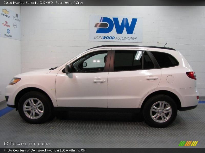 Pearl White / Gray 2010 Hyundai Santa Fe GLS 4WD