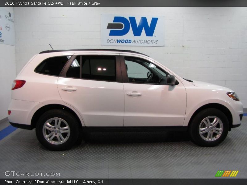 Pearl White / Gray 2010 Hyundai Santa Fe GLS 4WD