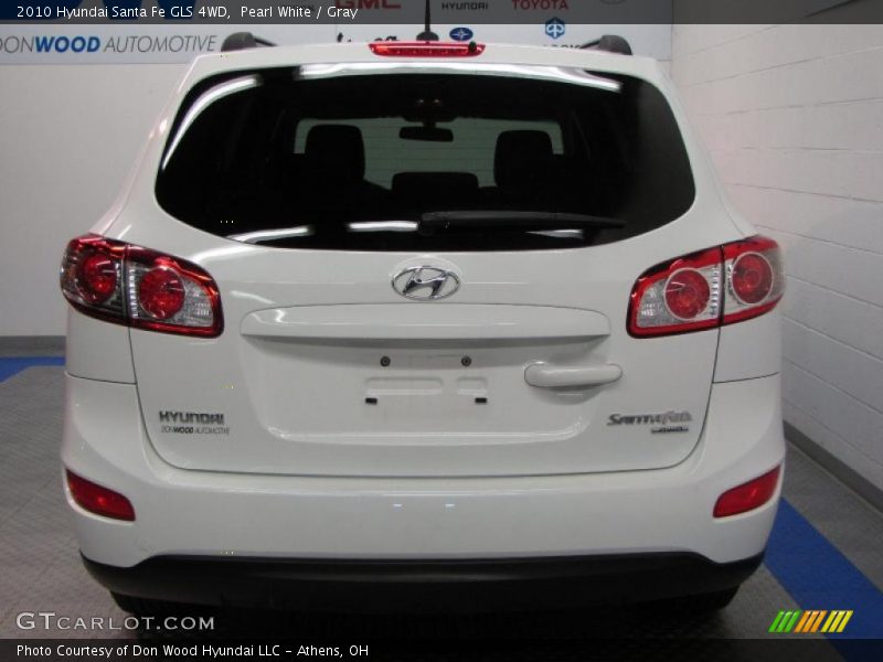 Pearl White / Gray 2010 Hyundai Santa Fe GLS 4WD