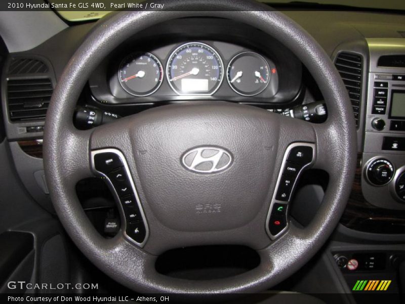 Pearl White / Gray 2010 Hyundai Santa Fe GLS 4WD
