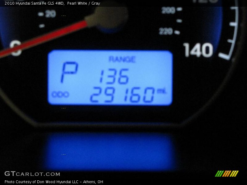 Pearl White / Gray 2010 Hyundai Santa Fe GLS 4WD