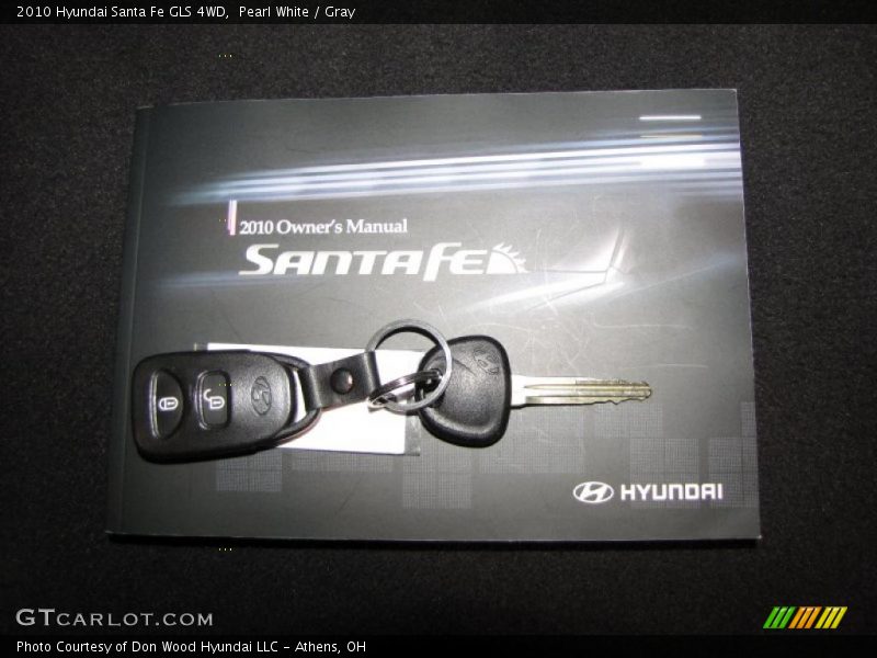 Pearl White / Gray 2010 Hyundai Santa Fe GLS 4WD